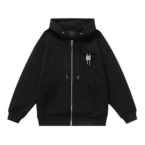 ジバンシイ 新しいロックダブルプルヘッド重工業フリースジッパーコート