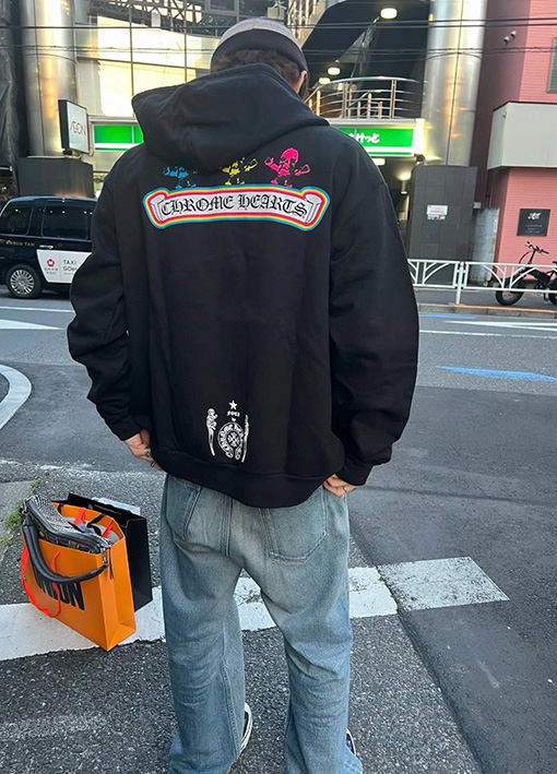クロムハーツ カラープリントジッパーパーカー