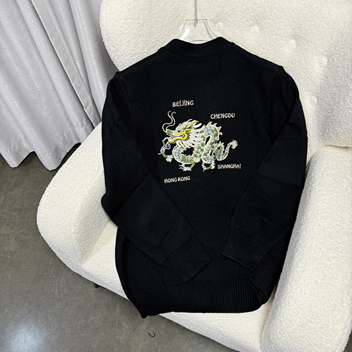 ルイヴィトン 胸のクラシックな双龍刺繍ニットセーター