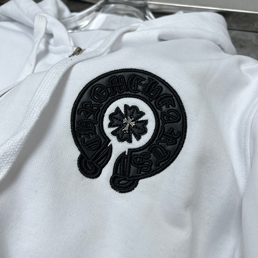 クロムハーツ 刺繍クロスジッパーパーカー