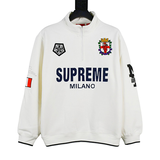 シュプリーム 22FW Milano Half Zip Pullover ACミラン限定ハーフジッププルオーバーパーカー