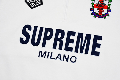 シュプリーム 22FW Milano Half Zip Pullover ACミラン限定ハーフジッププルオーバーパーカー