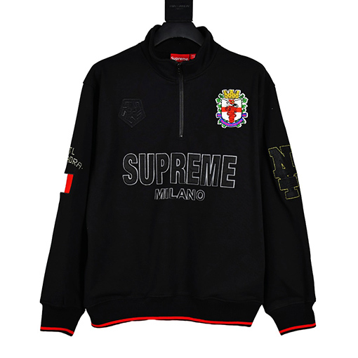 シュプリーム 22FW Milano Half Zip Pullover ACミラン限定ハーフジッププルオーバーパーカー