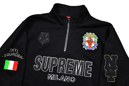シュプリーム 22FW Milano Half Zip Pullover ACミラン限定ハーフジッププルオーバーパーカー