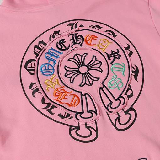 クロムハーツコピー 刺繍バックロゴ英語ルーズラウンドネックパーカー