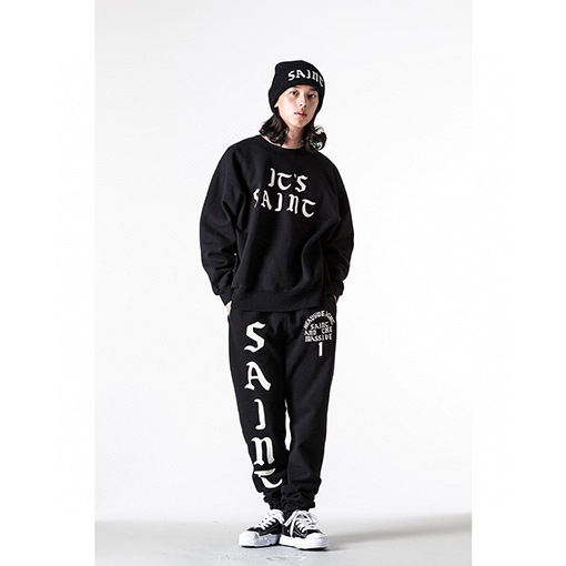 セント マイケル スウェットパンツスーパーコピー SAINT Mxxxxxx CREW SWT/IT'S SAINT/BLK