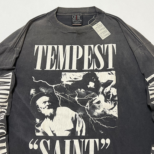 セント マイケル長袖 Tシャツ コピー TEE/TEMPEST/BLK 'TEMPEST SAINT'