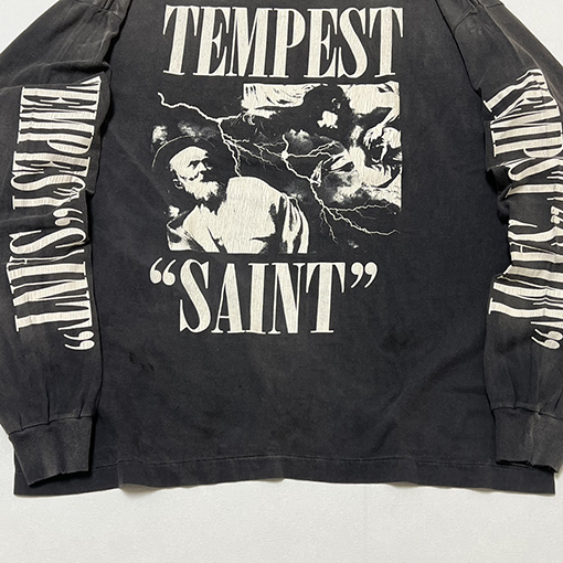 セント マイケル長袖 Tシャツ コピー TEE/TEMPEST/BLK 'TEMPEST SAINT'