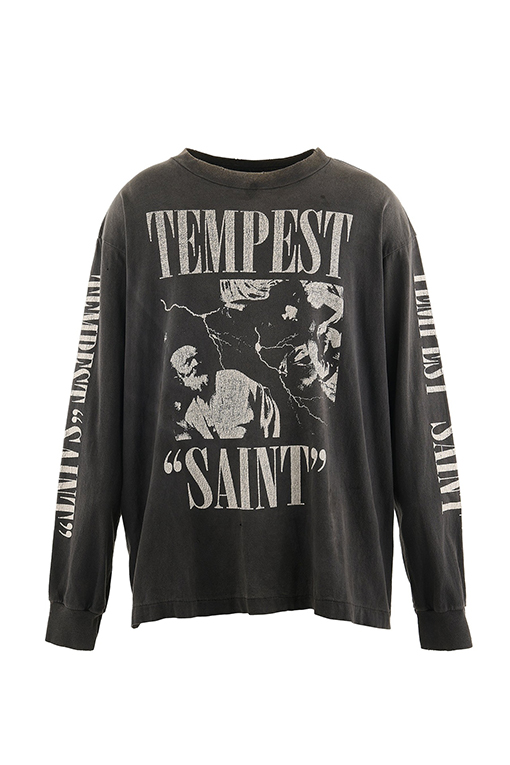 セント マイケル長袖 Tシャツ コピー TEE/TEMPEST/BLK 'TEMPEST SAINT'