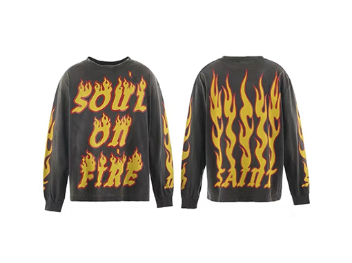 セント マイケル 24AW LS TEE/SOUL ON FIRE長袖 Tシャツの通販高品質