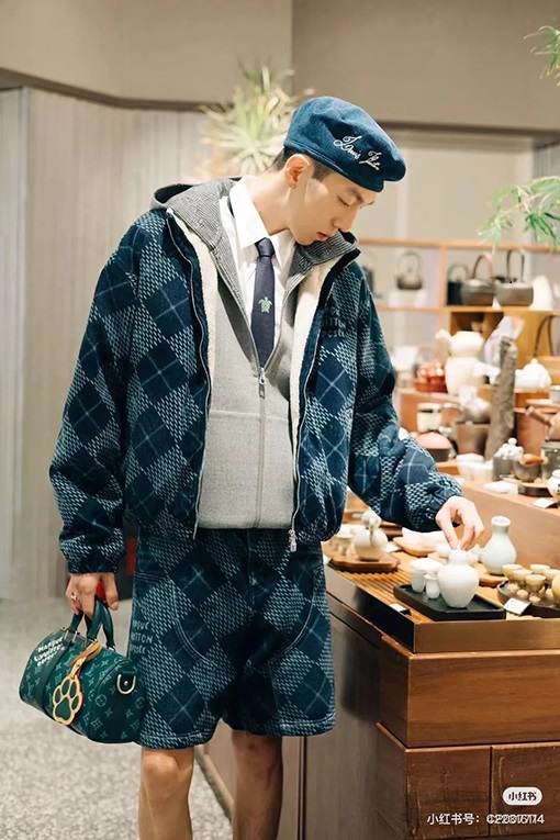 ルイヴィトンスーパーコピー 24 FW 新しいテールライトデニム羊毛コート