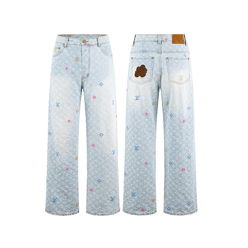 ルイヴィトン 24SS Tyler コラボレーション刺繍ジーンズ