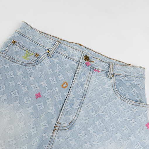 ルイヴィトン 24SS Tyler コラボレーション刺繍ジーンズ