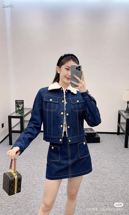 セリーヌ カシミヤデニムジャケット