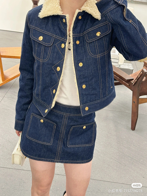 セリーヌ カシミヤデニムジャケット