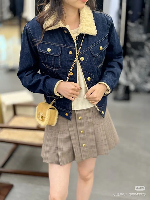 セリーヌ カシミヤデニムジャケット
