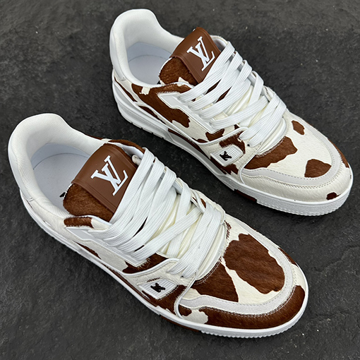 ルイヴィトンコピー 25Ss LV Trainer 装飾されたモノグラムフラワースニーカー