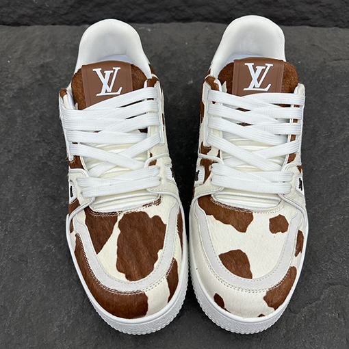 ルイヴィトンコピー 25Ss LV Trainer 装飾されたモノグラムフラワースニーカー
