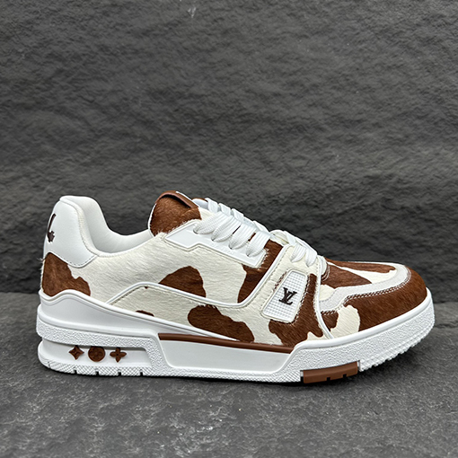 ルイヴィトンコピー 25Ss LV Trainer 装飾されたモノグラムフラワースニーカー