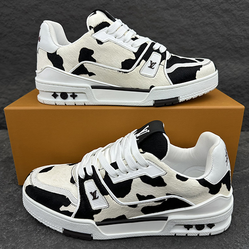 ルイヴィトンコピー 25Ss LV Trainer 装飾されたモノグラムフラワースニーカー