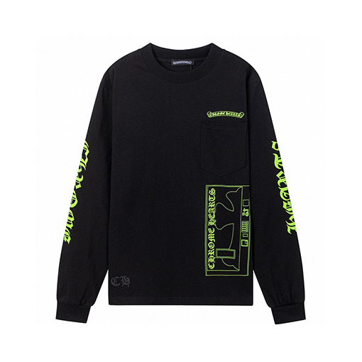 クロムハーツスーパーコピー クルーネックウォッシュプリント長袖Tシャツ