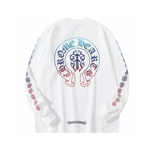 クロムハーツコピー ファッションクルーネックプリント長袖Tシャツ
