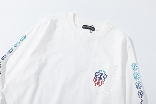クロムハーツコピー ファッションクルーネックプリント長袖Tシャツ