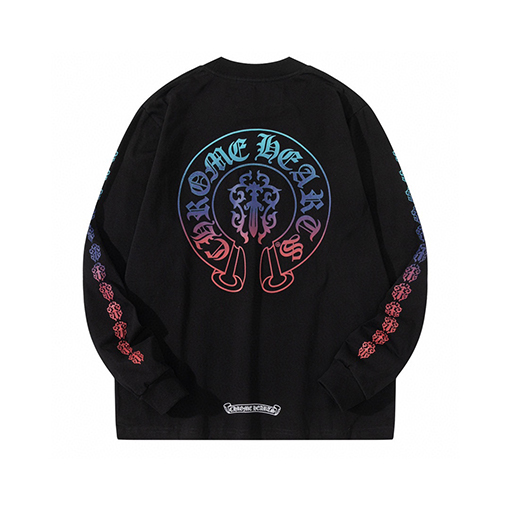 クロムハーツコピー ファッションクルーネックプリント長袖Tシャツ
