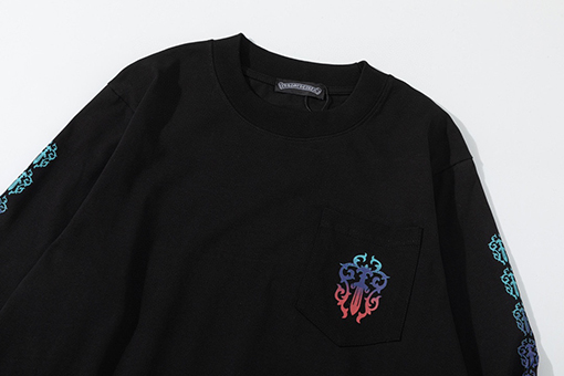クロムハーツコピー ファッションクルーネックプリント長袖Tシャツ