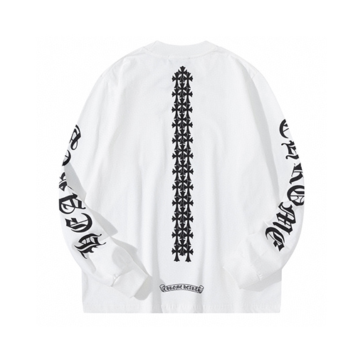 クロムハーツ秋冬のラウンドネックプリント長袖Tシャツ