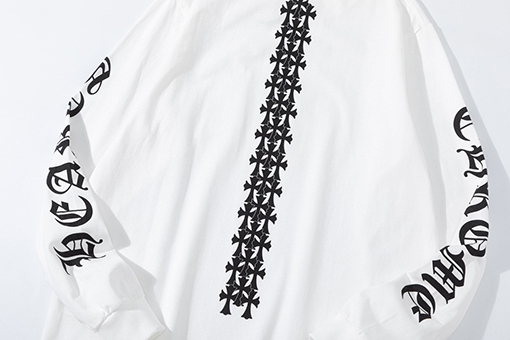 クロムハーツ秋冬のラウンドネックプリント長袖Tシャツ