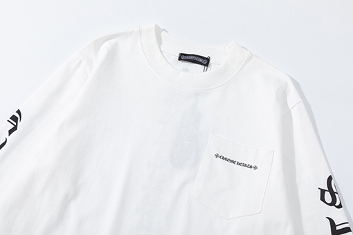 クロムハーツ秋冬のラウンドネックプリント長袖Tシャツ