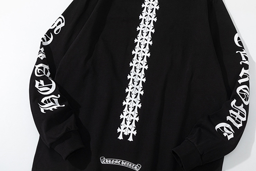 クロムハーツ秋冬のラウンドネックプリント長袖Tシャツ