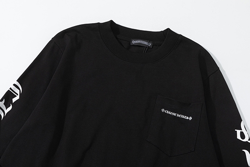 クロムハーツ秋冬のラウンドネックプリント長袖Tシャツ