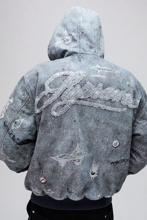 SUPREME FW24コラボレーションHJR TROMPE L'OEIL HOODED WORK JACKET古着3Dデジタルプリントコットンジャケット
