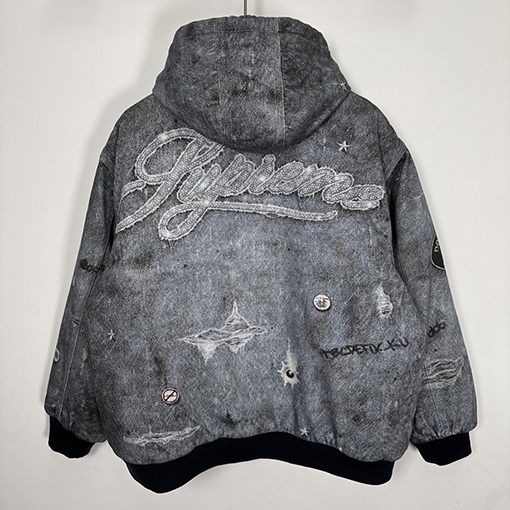 SUPREME FW24コラボレーションHJR TROMPE L'OEIL HOODED WORK JACKET古着3Dデジタルプリントコットンジャケット