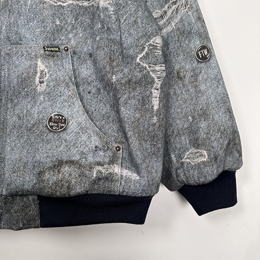 SUPREME FW24コラボレーションHJR TROMPE L'OEIL HOODED WORK JACKET古着3Dデジタルプリントコットンジャケット