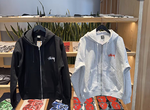 ステューシーコピー SCORPION ZIP HOODIEスコーピオンプリントジッパーフリースパーカー