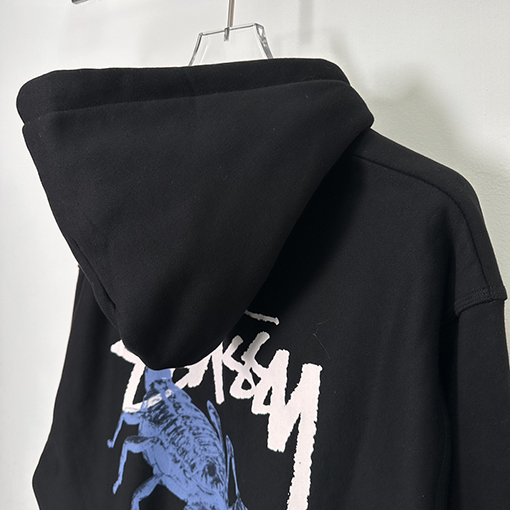 ステューシーコピー SCORPION ZIP HOODIEスコーピオンプリントジッパーフリースパーカー