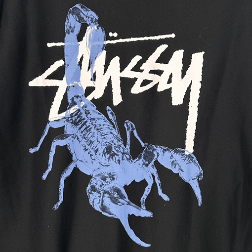 ステューシーコピー SCORPION ZIP HOODIEスコーピオンプリントジッパーフリースパーカー