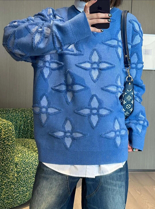 ルイヴィトン 25 ss凹凸花ロゴセーター