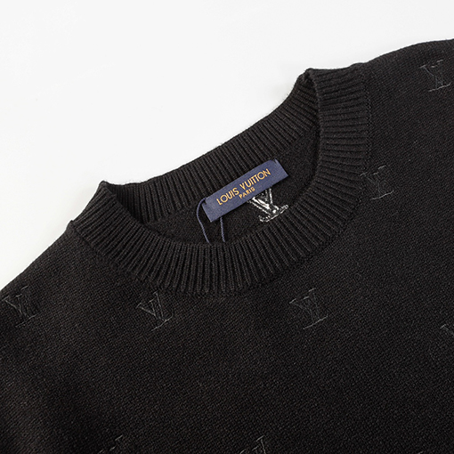ルイヴィトン SS24フィドン連名ロゴ刺繍ラウンドネックプルオーバー長袖セーター