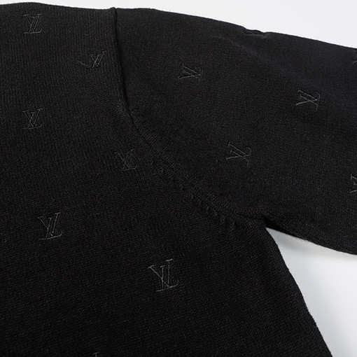 ルイヴィトン SS24フィドン連名ロゴ刺繍ラウンドネックプルオーバー長袖セーター