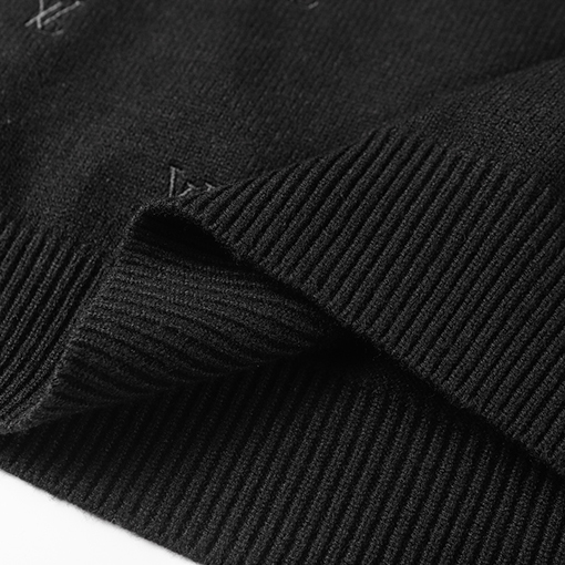 ルイヴィトン SS24フィドン連名ロゴ刺繍ラウンドネックプルオーバー長袖セーター