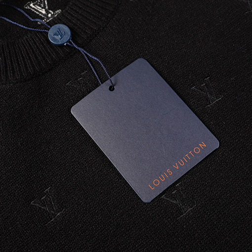 ルイヴィトン SS24フィドン連名ロゴ刺繍ラウンドネックプルオーバー長袖セーター