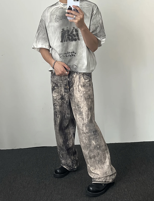 アクネストゥディオズ スーパーコピー プリント デニム パンツ