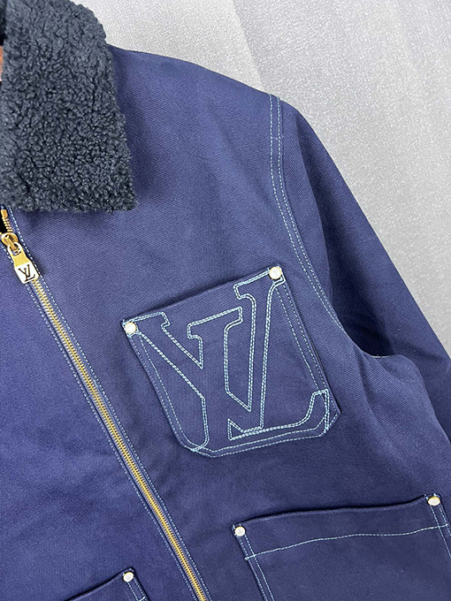ルイヴィトンジッパー開閉ステッチラペル長袖ジャケット