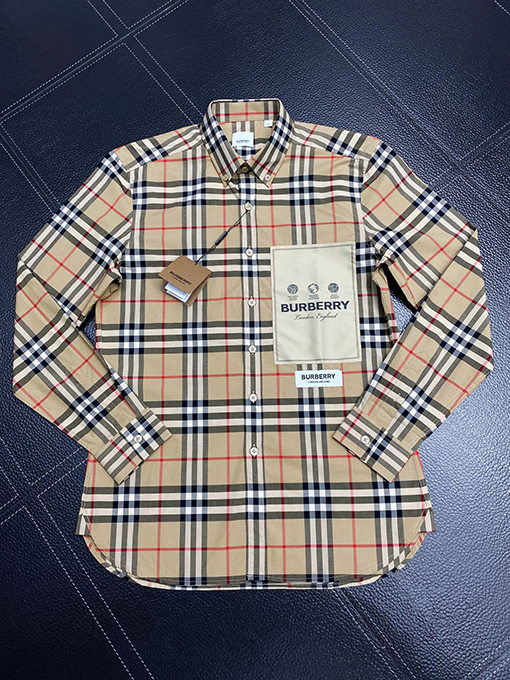 バーバリー チェック シャツ 胸元BURBERRYプリント ポイント