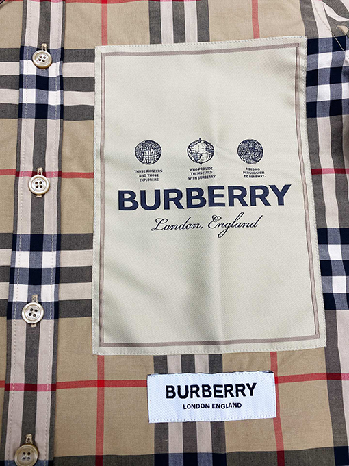 バーバリー チェック シャツ 胸元BURBERRYプリント ポイント