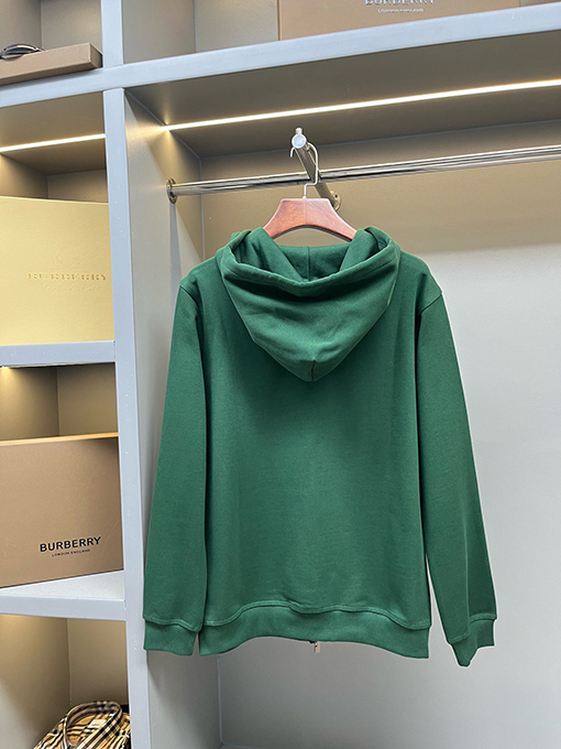 バーバリー新しい刺繍ラベリングコットンスウェットジップジャケット